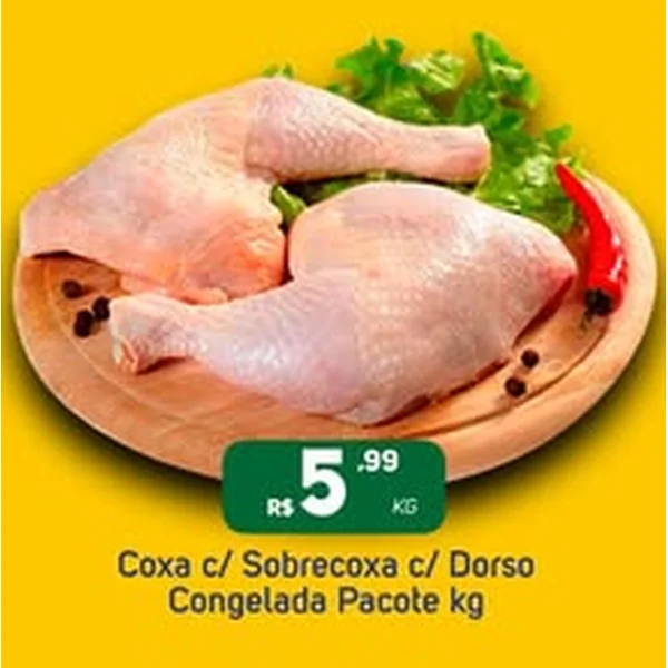 Recorte do encarte de Coxa C/ Sobrecoxa C/ Dorso Congelada