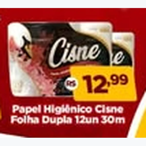 Papel Higiênico Folha Dupla Cisne 12 un × 30 un