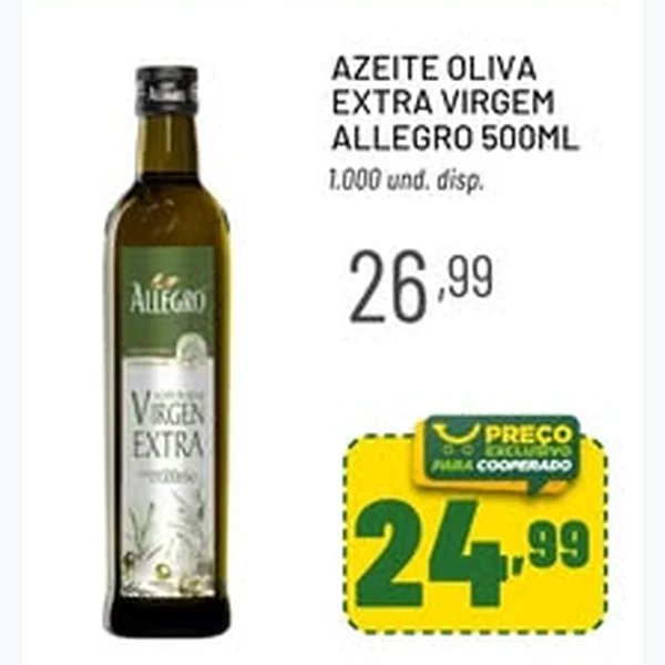 Azeite de Oliva Extra Virgem Allegro 500 ml