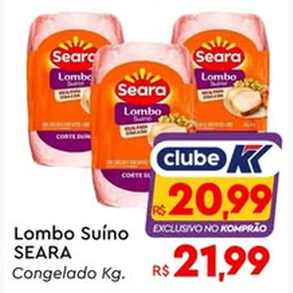 Recorte do encarte de Lombo Suíno Congelado Seara