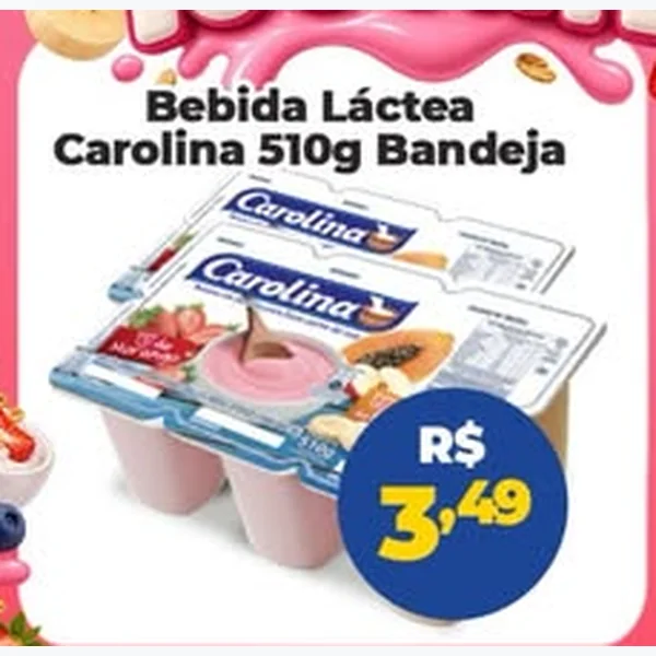Recorte do encarte de Bebida Láctea Carolina 510 g