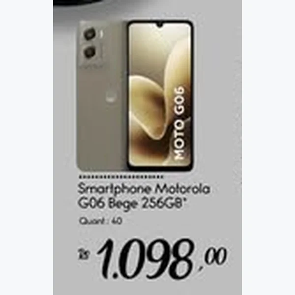 Recorte do encarte de Smartphone G06 256gb Motorola