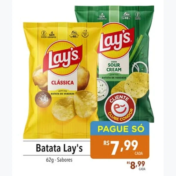 Batata Sour Cream Lay's 62 g