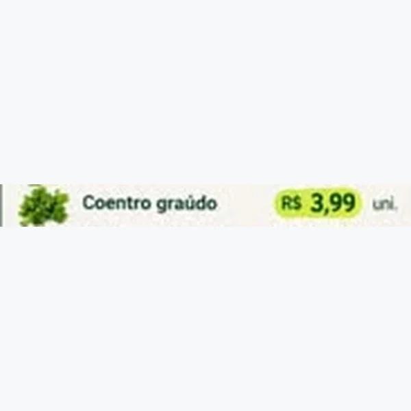 Recorte do encarte de Coentro Graúdo