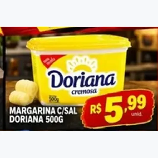 Recorte do encarte de Margarina Cremosa com Sal Doriana 500 g