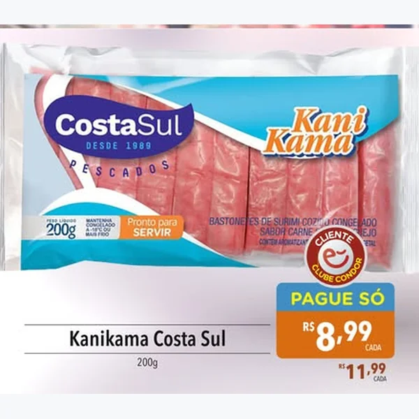 Recorte do encarte de Kanikama Costa Sul 200 g