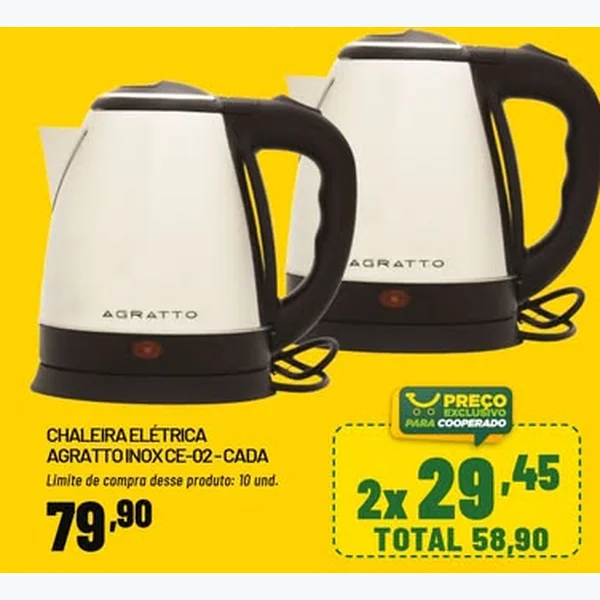 Chaleira Elétrica Inox Ce-02 Agratto
