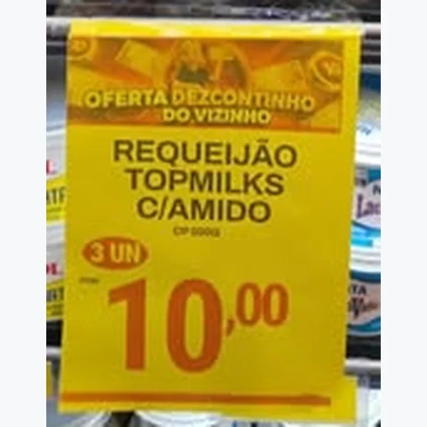 Recorte do encarte de Requeijão com Amido Topmilks 200 g