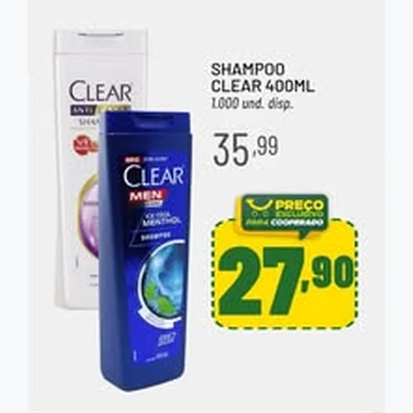 Recorte do encarte de Shampoo Clear 400 ml