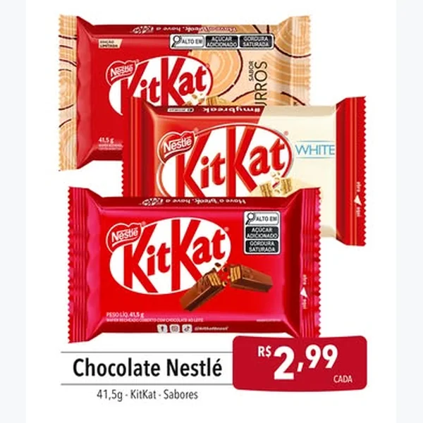 Chocolate Kitkat ao Leite Nestlé 41,5 g
