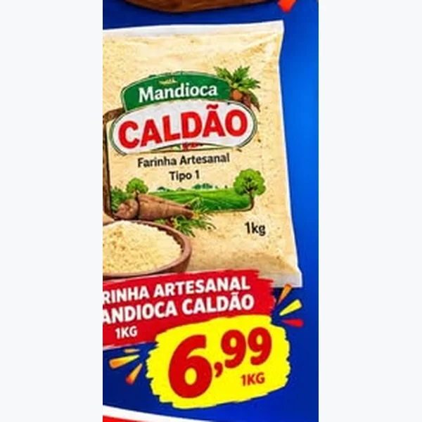 Recorte do encarte de Farinha de Mandioca Artesanal Caldão 1 kg