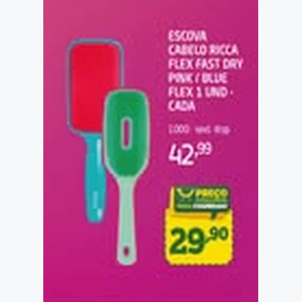 Recorte do encarte de Escova Cabelo Flex Fast Dry Ricca