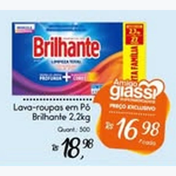 Lava-roupas em Pó Brilhante 2,2 kg