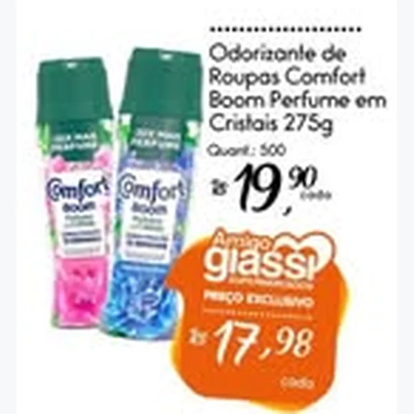 Recorte do encarte de Odorizante de Roupas Comfort 275 g