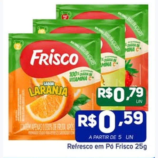 Recorte do encarte de Refresco em Pó Frisco 25 g