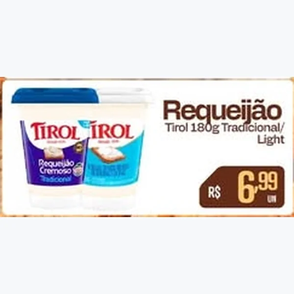 Recorte do encarte de Requeijão Light Tirol 180 g