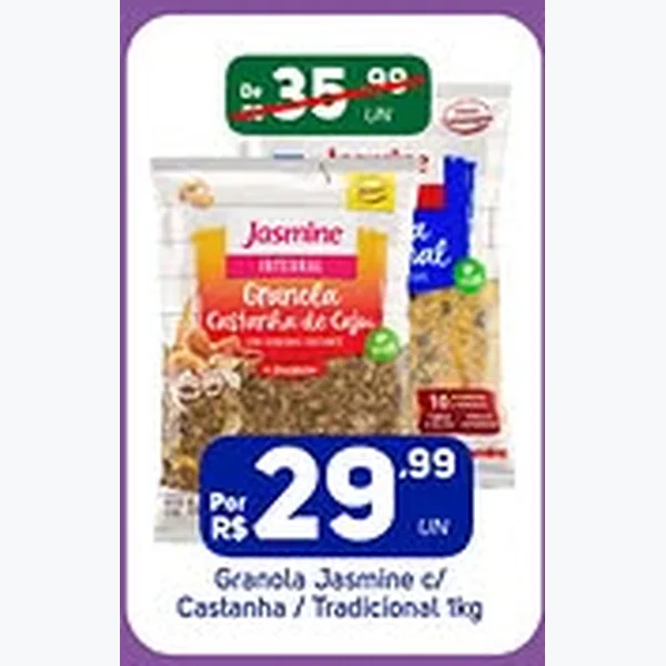 Recorte do encarte de Granola Castanha Jasmine 1 kg