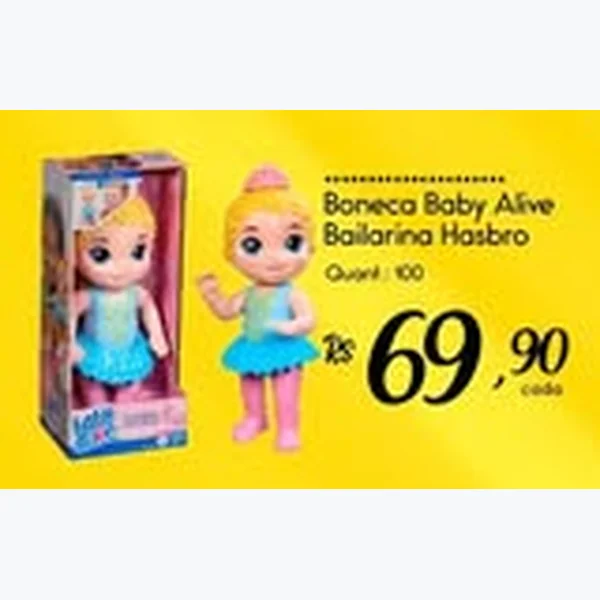 Recorte do encarte de Boneca Baby Alive Bailarina Hasbro