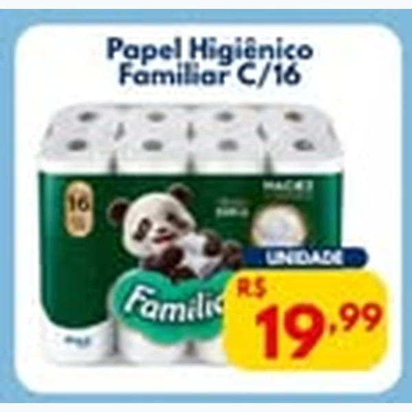 Recorte do encarte de Papel Higiênico Familiar 16 un