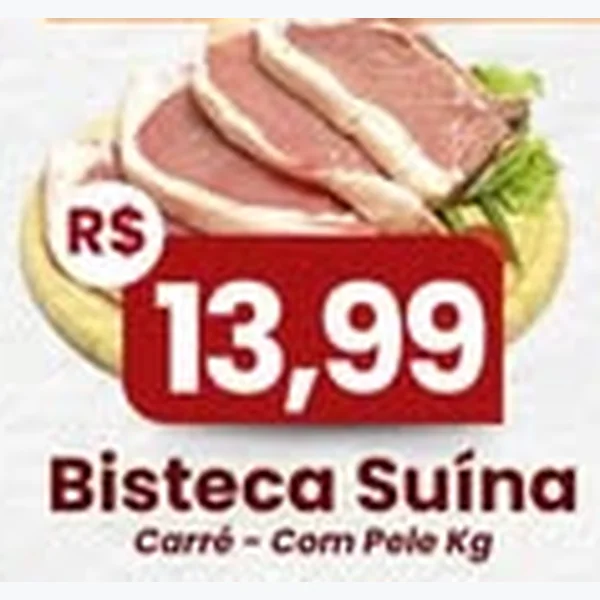 Recorte do encarte de Bisteca Suína Carré com Pele