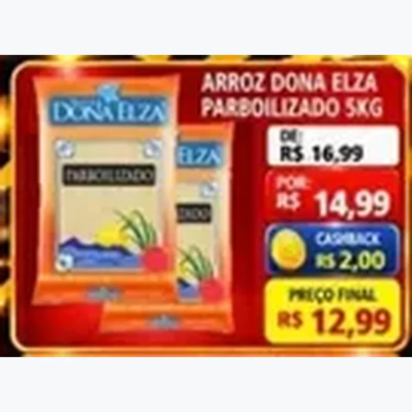 Recorte do encarte de Arroz Parboilizado Dona Elza 5 kg