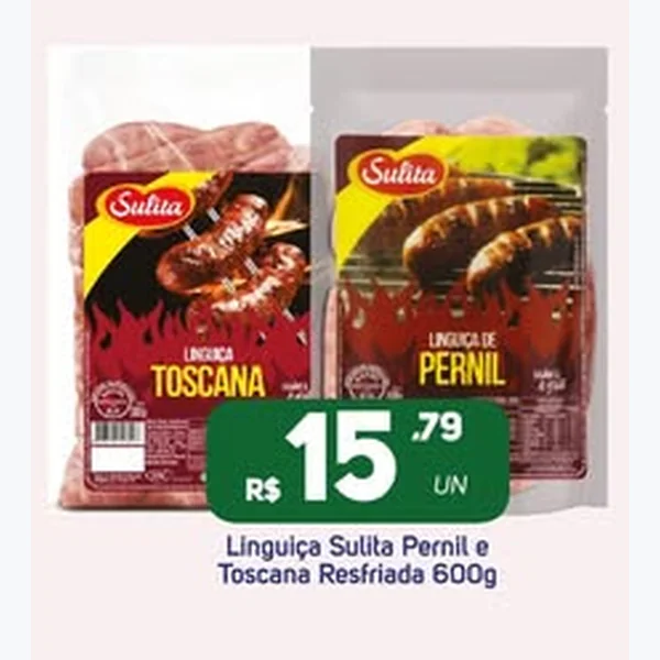 Recorte do encarte de Linguiça de Pernil Sulita 600 g