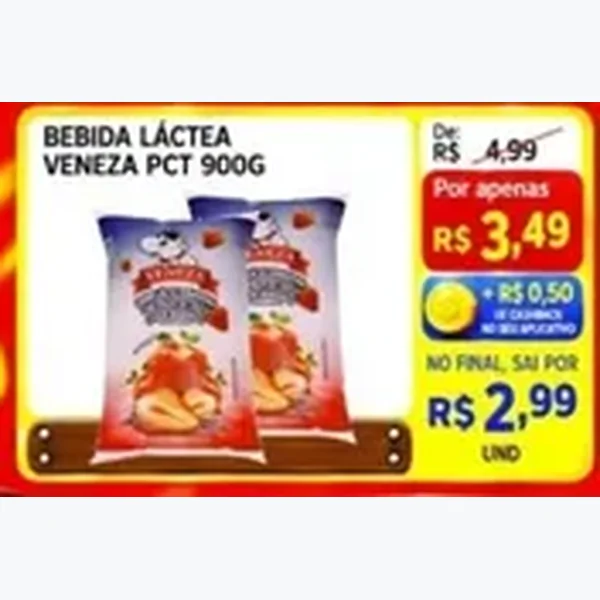 Recorte do encarte de Bebida Láctea Veneza 900 g