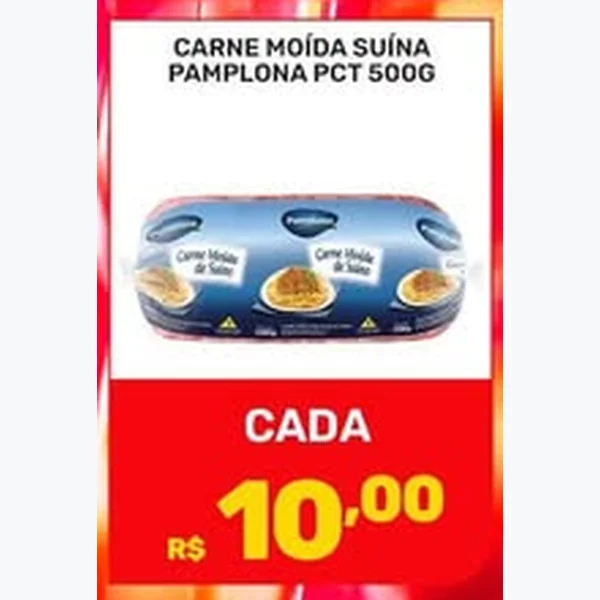 Recorte do encarte de Carne Moída Suína Pamplona 500 g
