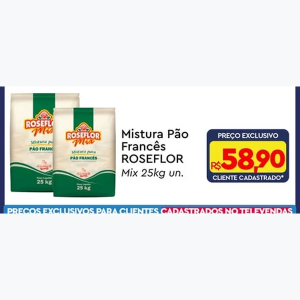 Mistura para Pão Francês Roseflor 25 kg