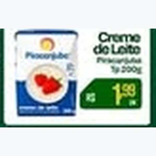 Recorte do encarte de Creme de Leite Piracanjuba 200 g