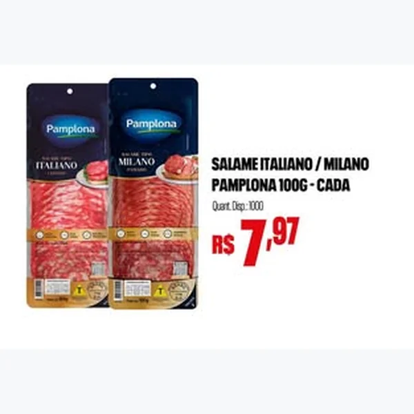 Recorte do encarte de Salame Italiano Pamplona 100 g
