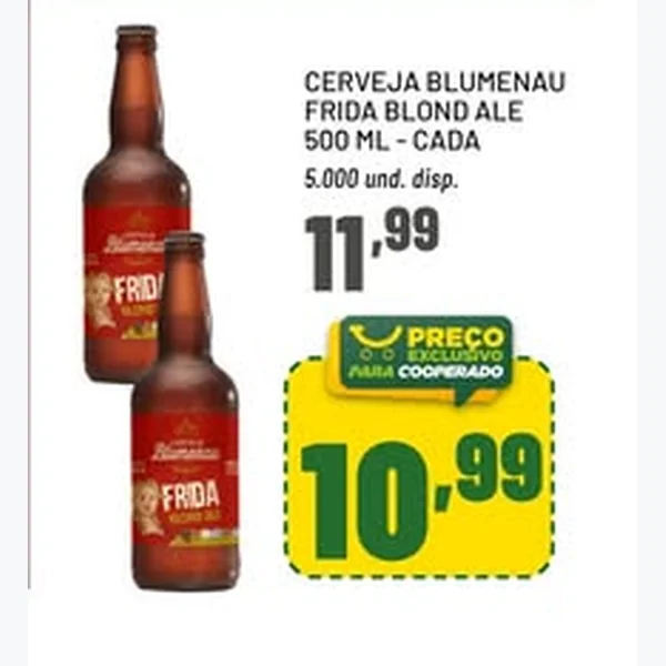 Recorte do encarte de Cerveja Frida Blond Ale Blumenau 500 ml