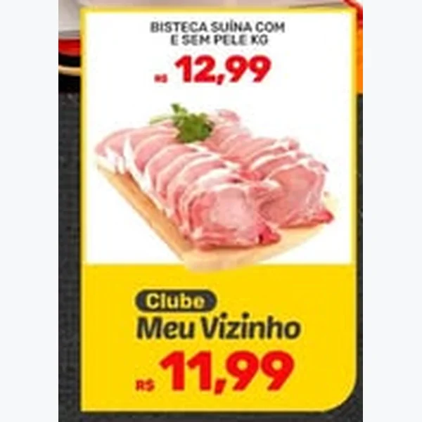 Recorte do encarte de Bisteca Suína com e sem Pele