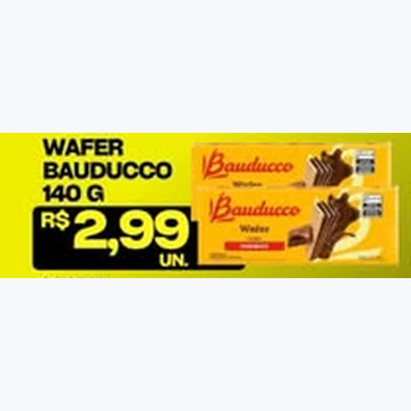 Recorte do encarte de Wafer Bauducco 140 g