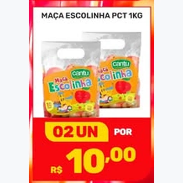 Recorte do encarte de Maçã Escolinha Cantu 2 un × 1 kg