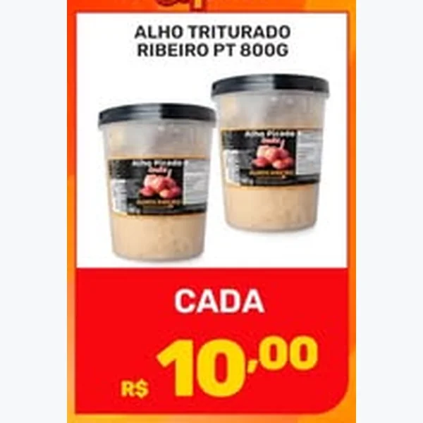 Recorte do encarte de Alho Triturado Ribeiro 800 g