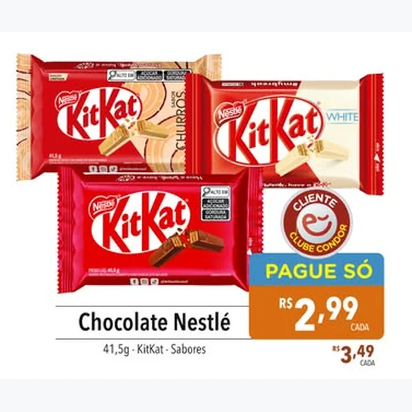 Recorte do encarte de Chocolate Nestlé 41,5 g