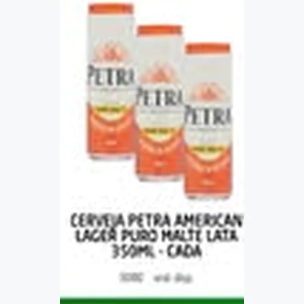 Recorte do encarte de Cerveja Puro Malte Petra 350 ml