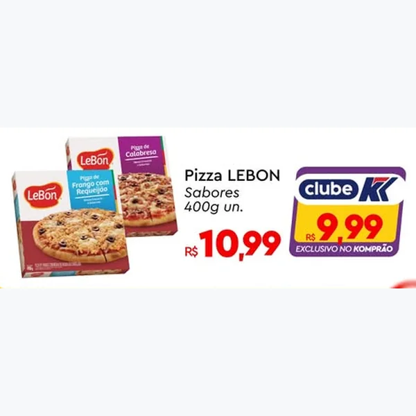 Recorte do encarte de Pizza Sabores LEBON 400 g