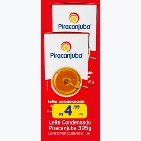 Recorte do encarte de Leite Condensado Piracanjuba 395 g