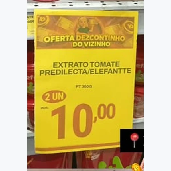 Recorte do encarte de Extrato de Tomate Predilecta 300 g