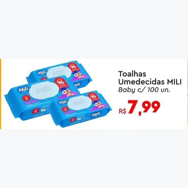 Toalhas Umedecidas Baby Mili 100 un