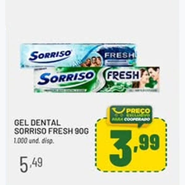 Recorte do encarte de Gel Dental Fresh Sorriso 90 g