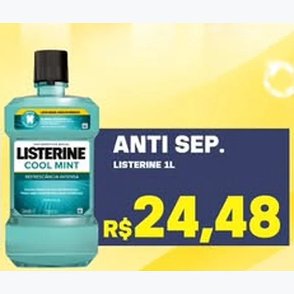 Recorte do encarte de Antisséptico Bucal Cool Mint Listerine 1 L