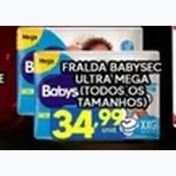 Recorte do encarte de Fralda Babysec Ultra