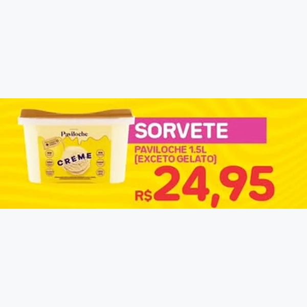 Recorte do encarte de Sorvete Paviloche 1,5 L