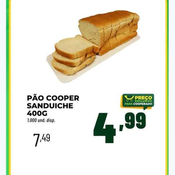 Pão Sanduiche Cooper 400 g