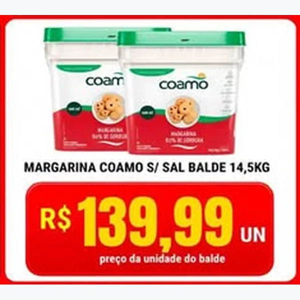 Recorte do encarte de Margarina S/ Sal Coamo 14,5 kg
