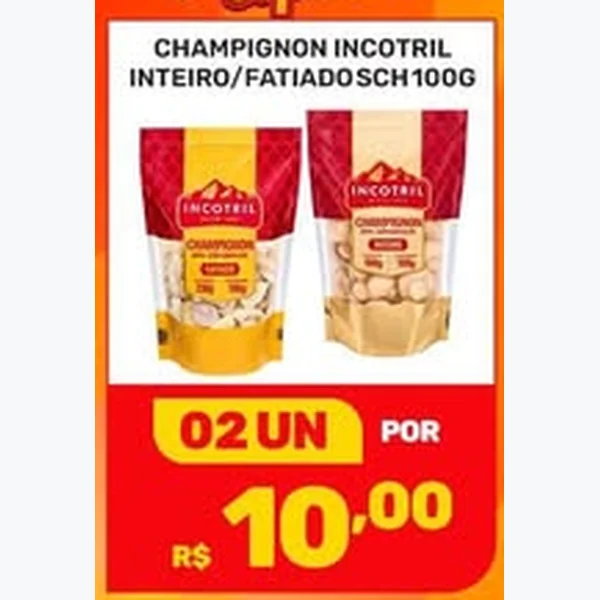 Recorte do encarte de Champignon Fatiado Incotril 100 g