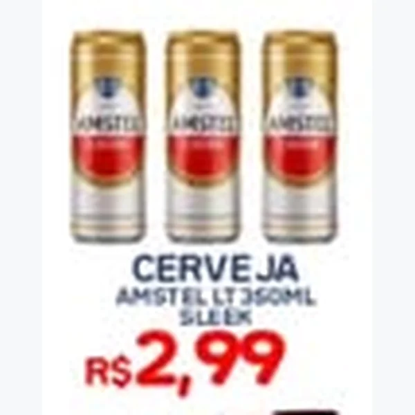 Recorte do encarte de Cerveja Sleek Amstel 350 ml